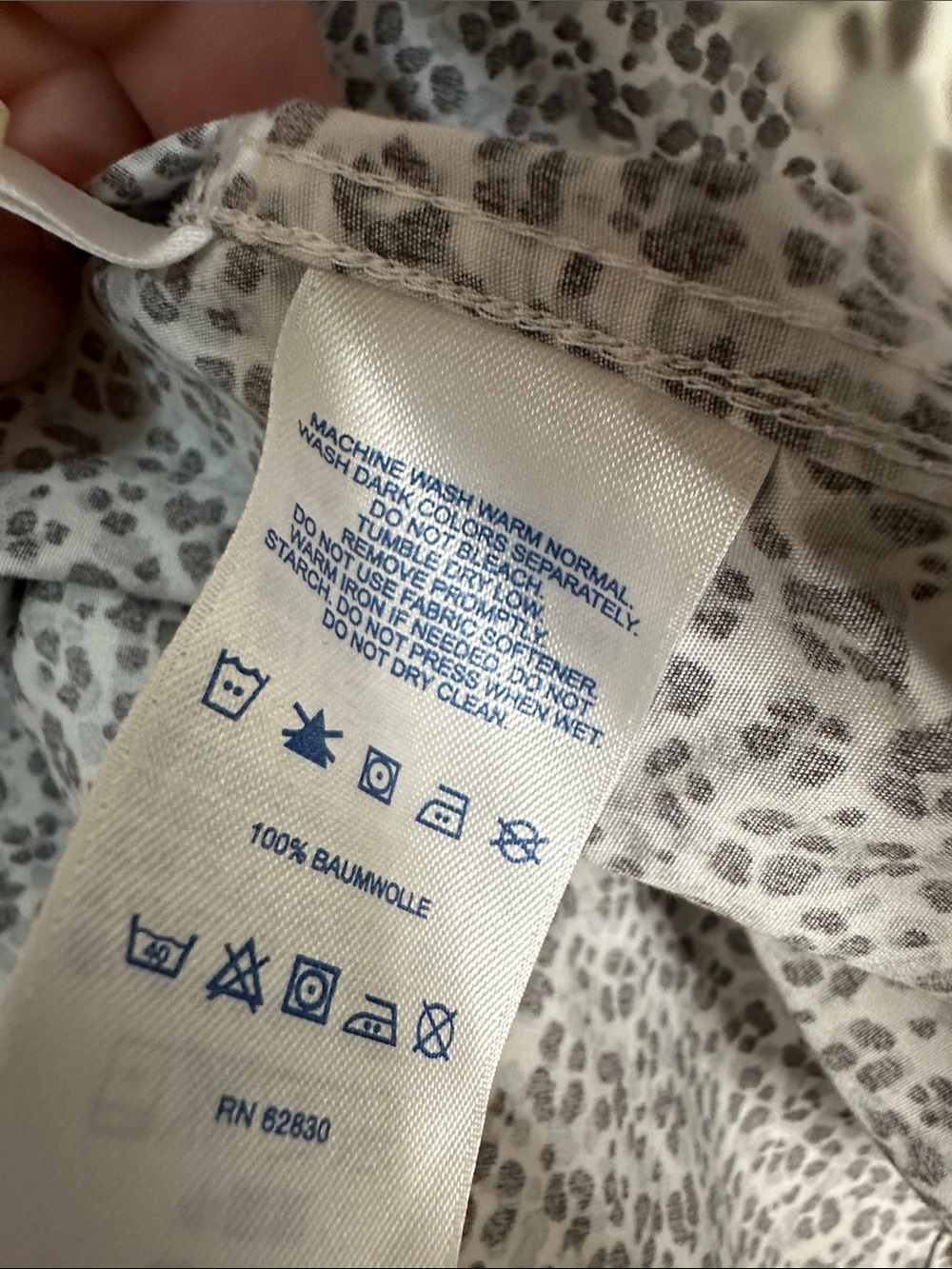 Lands' End White Micro Floral Button-Down Shirt - Picture 3 of 4
